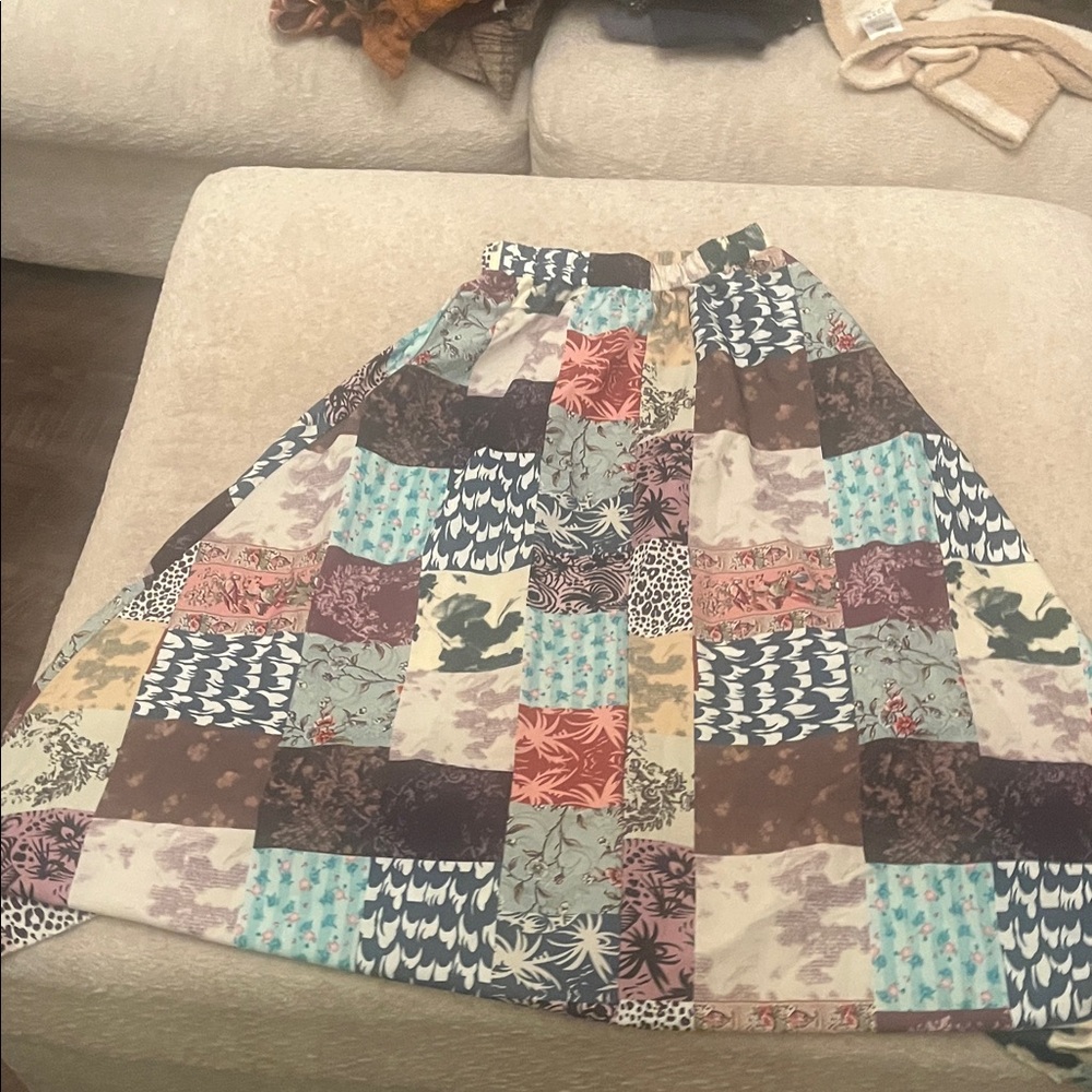 ROMWE Patchwork A-Line Skirt - Multicolor